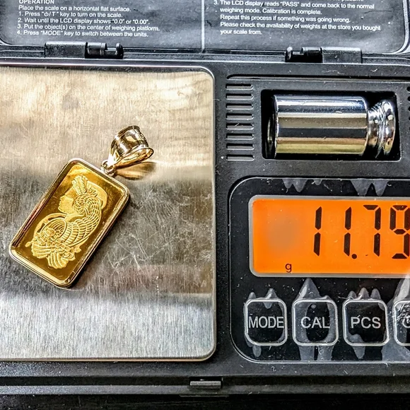 24k gold 9999 fine gold pendant bar - Picture 2 of 6